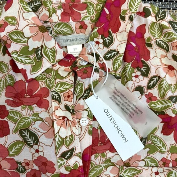 Outerknown Women's Button Up Long Sleeve Shirt‎ Floral Multicolor Organic Cotton - Picture 9 of 14